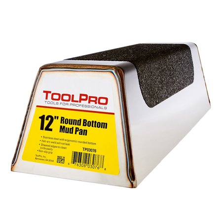 TOOLPRO 12 in Stainless Steel Gripped Mud Pan TP03076